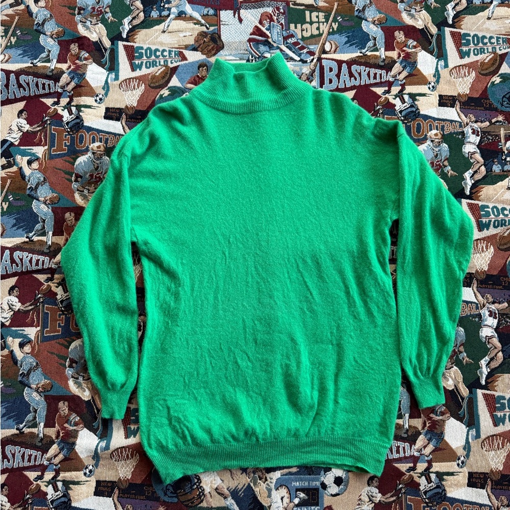 Vintage 90s Reed Hunter Women’s Green Turtleneck Wool Sweater